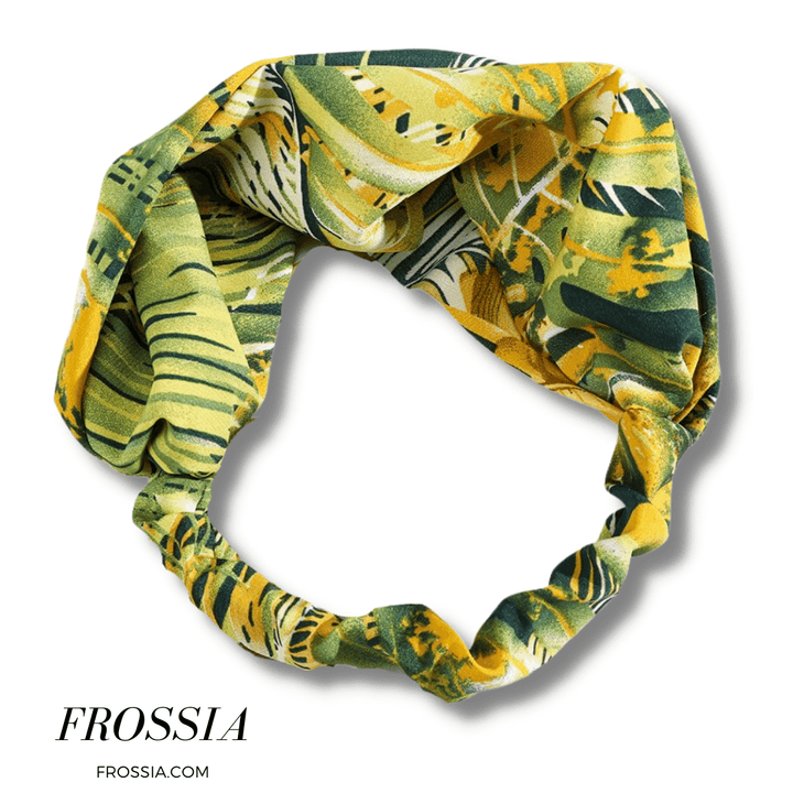 Bandeau cheveux femme ete vert fleuri
