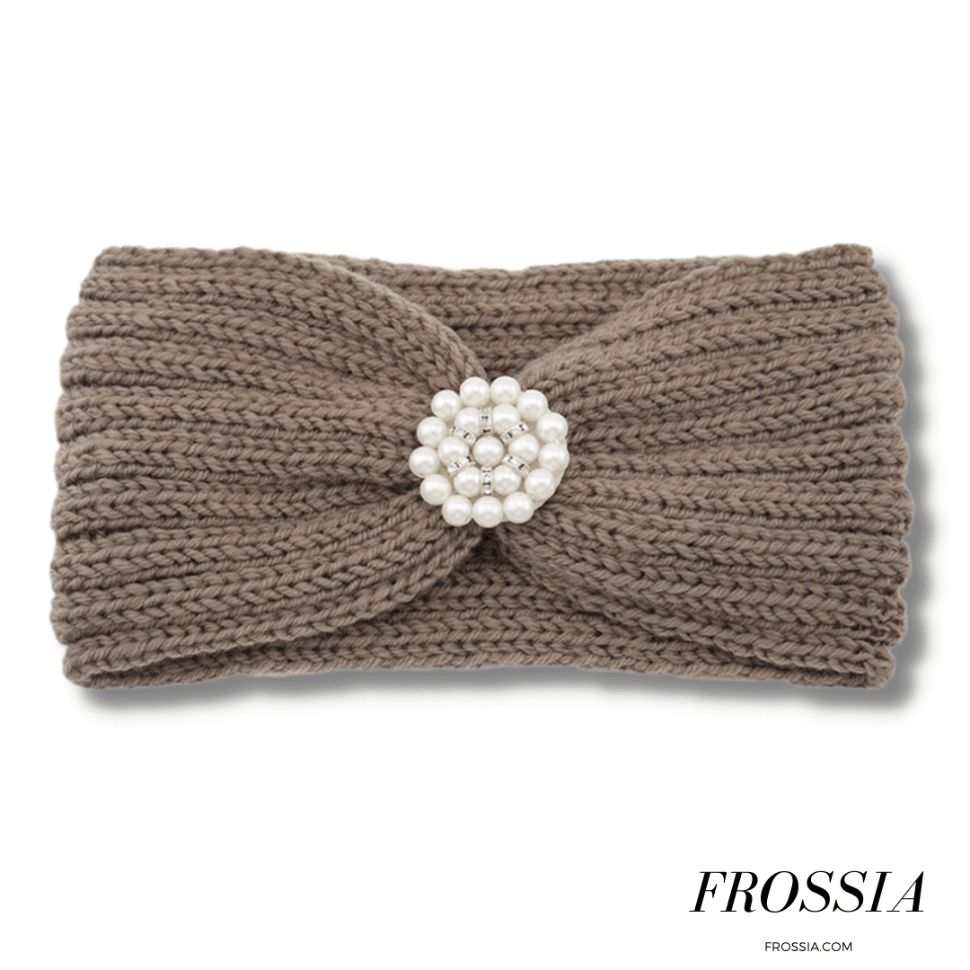 Bandeau Cheveux en Laine avec Bijoux couleur marron | Frossia