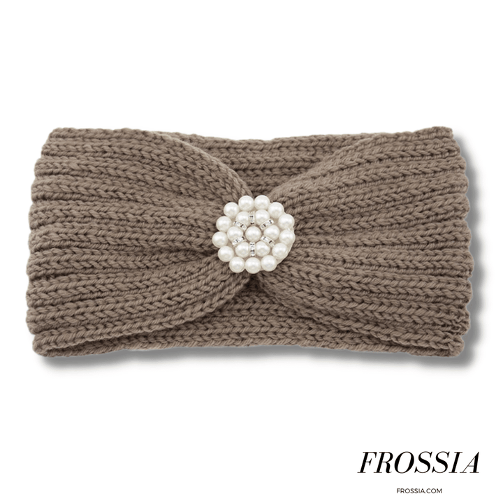 Bandeau Cheveux en Laine avec Bijoux couleur marron | Frossia