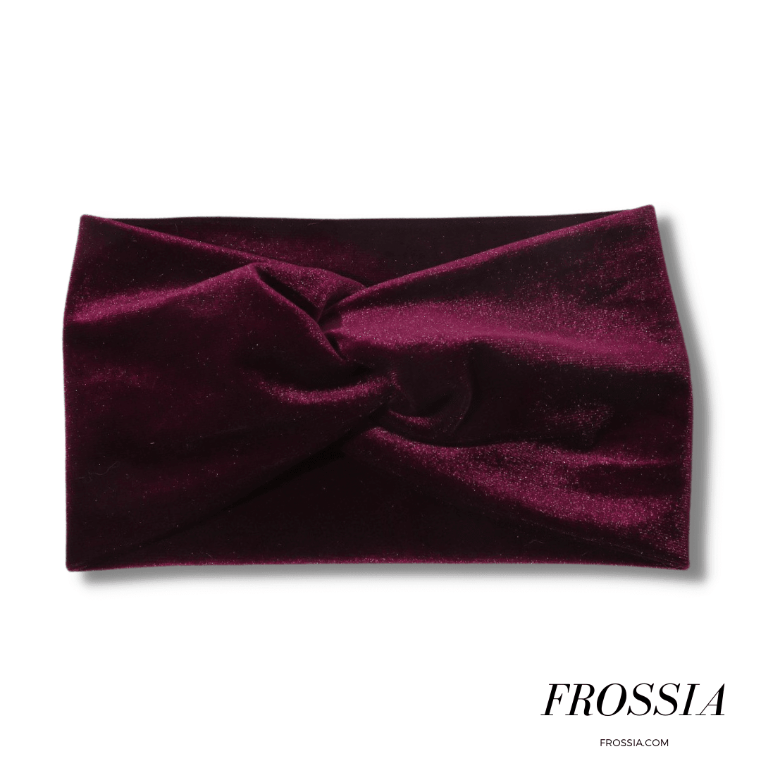 Bandeau cheveux velours bordeaux | Frossia