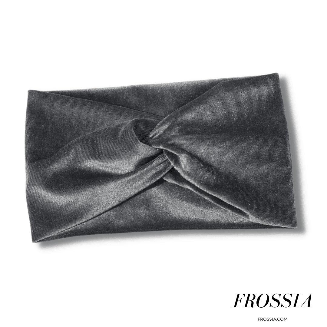 Bandeau cheveux torsadé velours gris | Frossia