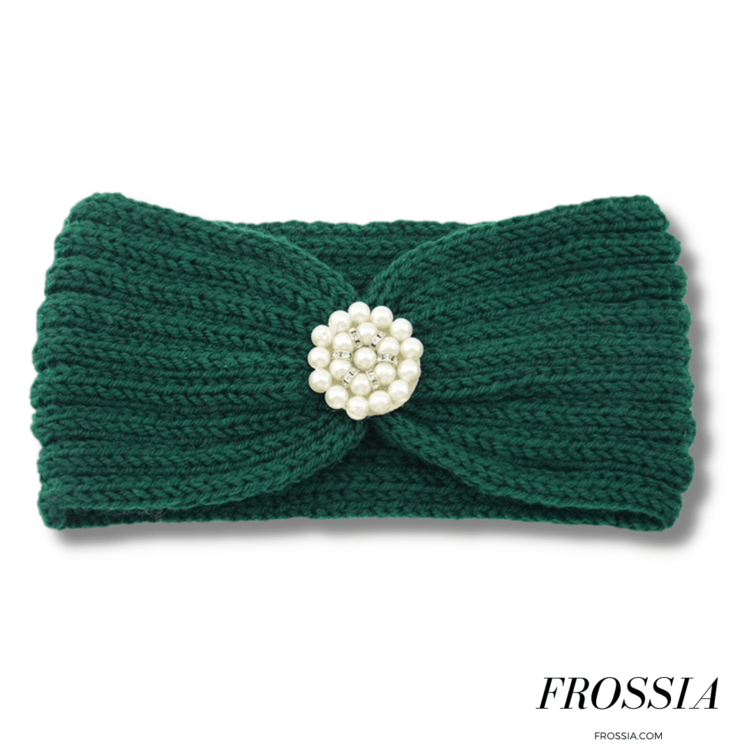Bandeau Cheveux en Laine avec Bijoux couleur vert | Frossia