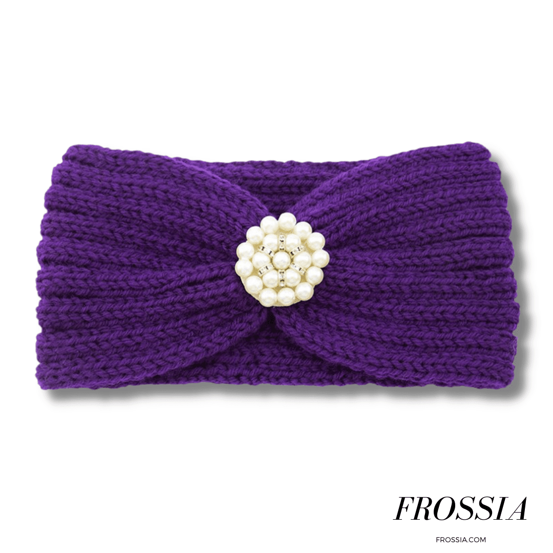 Bandeau Cheveux en Laine avec Bijoux couleur violet | Frossia
