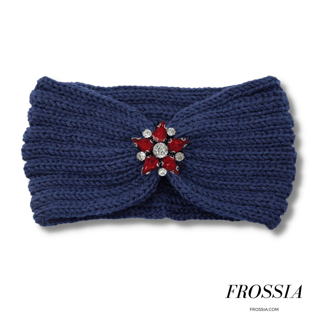 Bandeau Cheveux Bleu Marine en Laine pour Femme | Frossia