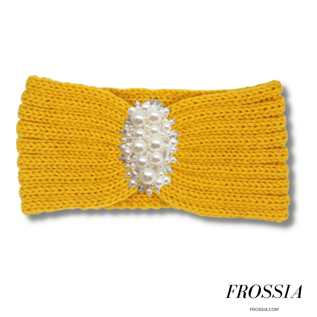 Bandeau Cheveux Jaune avec perle pour femme | Frossia