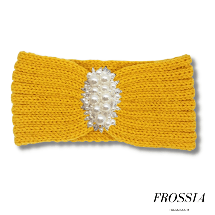 Bandeau Cheveux Jaune avec perle pour femme | Frossia