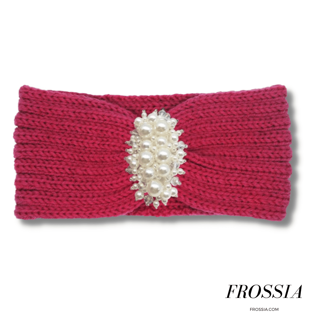 Bandeau Cheveux Rose pour Hiver avec Perle | Frossia
