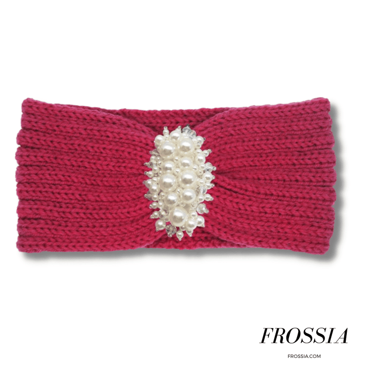 Bandeau Cheveux Rose pour Hiver avec Perle | Frossia