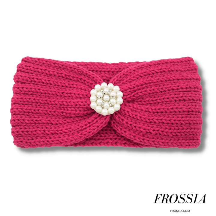 Bandeau Cheveux en Laine avec Bijoux couleur rouge | Frossia