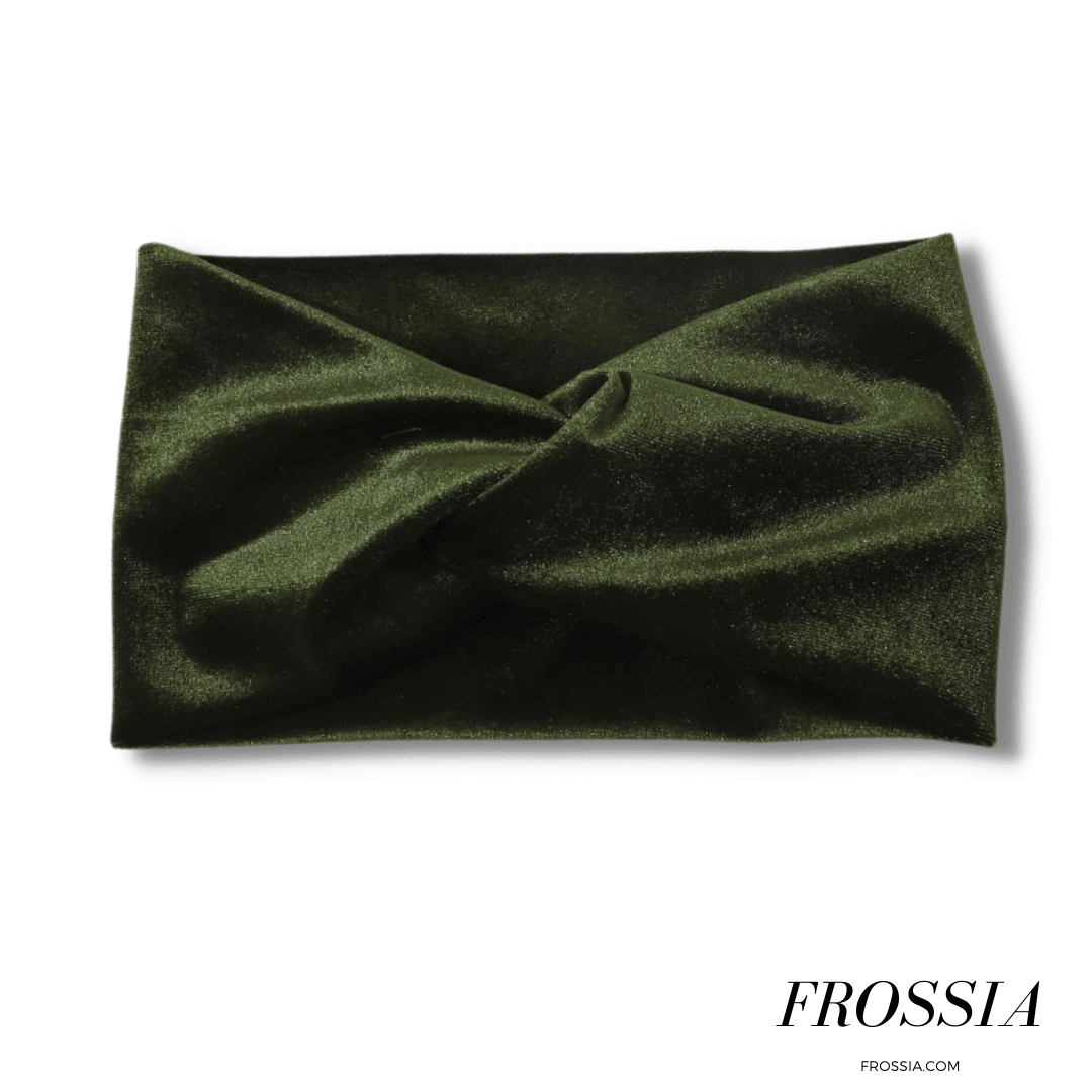 Bandeau velours cheveux vert | Frossia