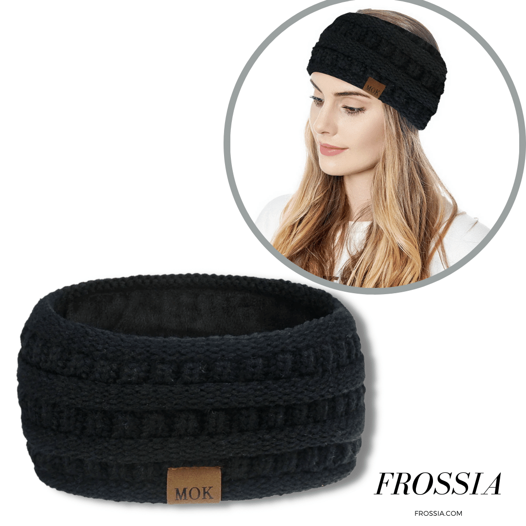 Bandeau Ski en laine pour cheveux noir | Bandeau Ski Noir