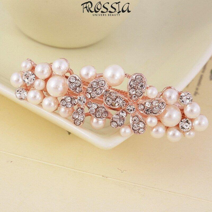 Barrette blanche perle