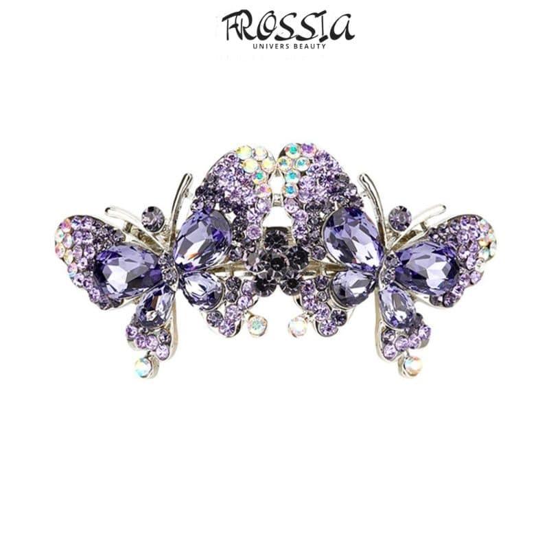 Barrette papillon strass