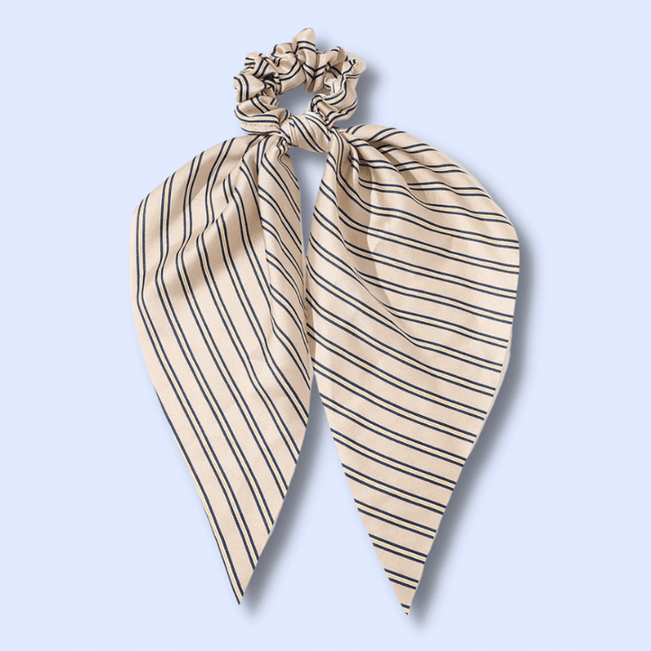 chouchou foulard cheveux raye pour femme