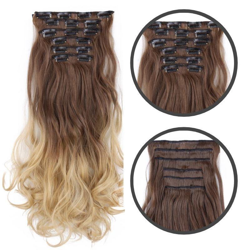 Extension a clip cheveux boucles tie and dye