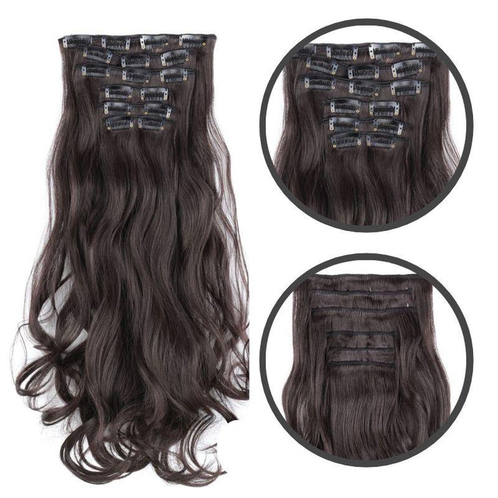 extension cheveux bouclé a clip chatain foncé