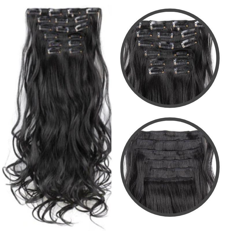 extension cheveux clip noir