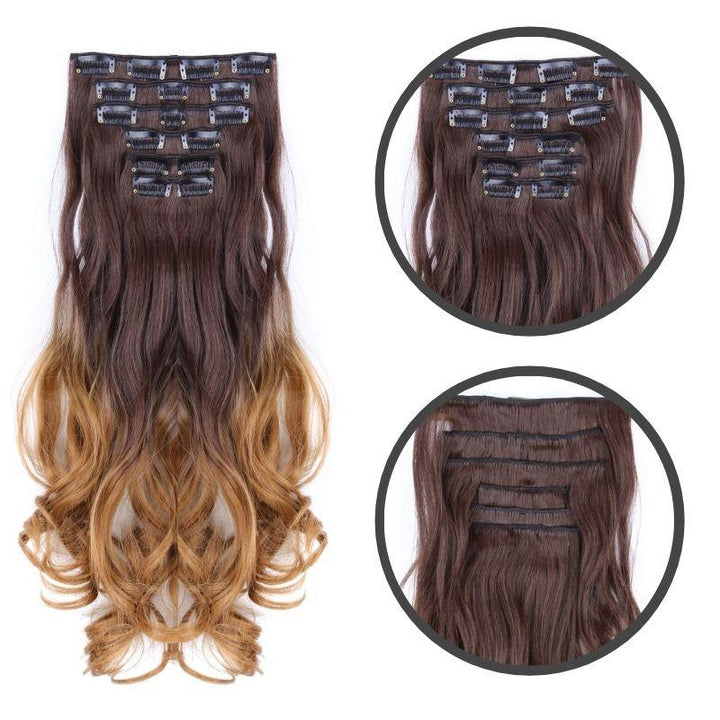 extension clip cheveux bouclés tie and dye cheveux mi long