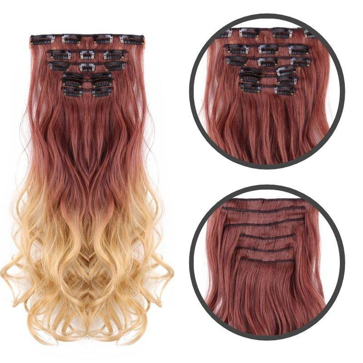 tie and dye extensions de cheveux bouclés rouge à clip