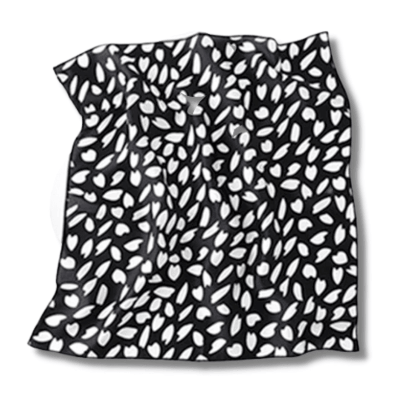 Foulard pour Cheveux Noir Imprimé Cœurs