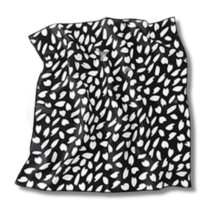 Foulard pour Cheveux Noir Imprimé Cœurs