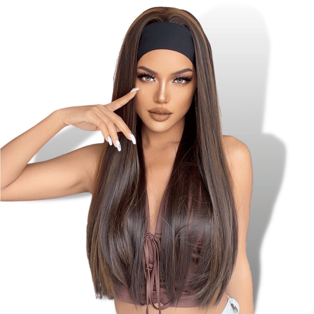Perruque Bandeau Lisse de couleur Chatain | Frossia