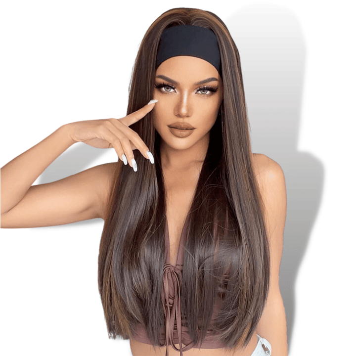 Perruque Bandeau Lisse de couleur Chatain | Frossia