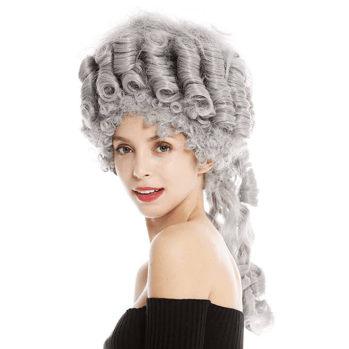 Perruque Victorienne Grise en style Baroque pour Femme