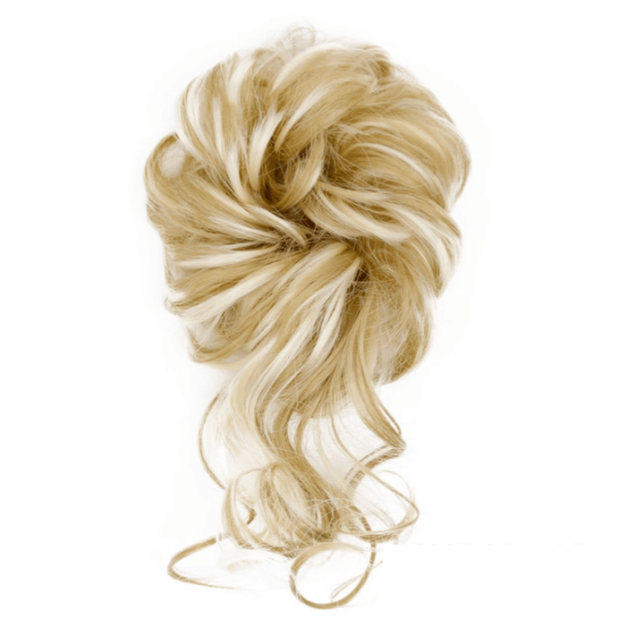 Postiche Chignon avec Boucles Tombantes Blond Méché | Frossia
