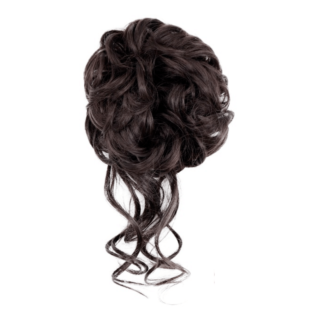 Postiche Chignon avec Boucles Tombantes Brun | Frossia