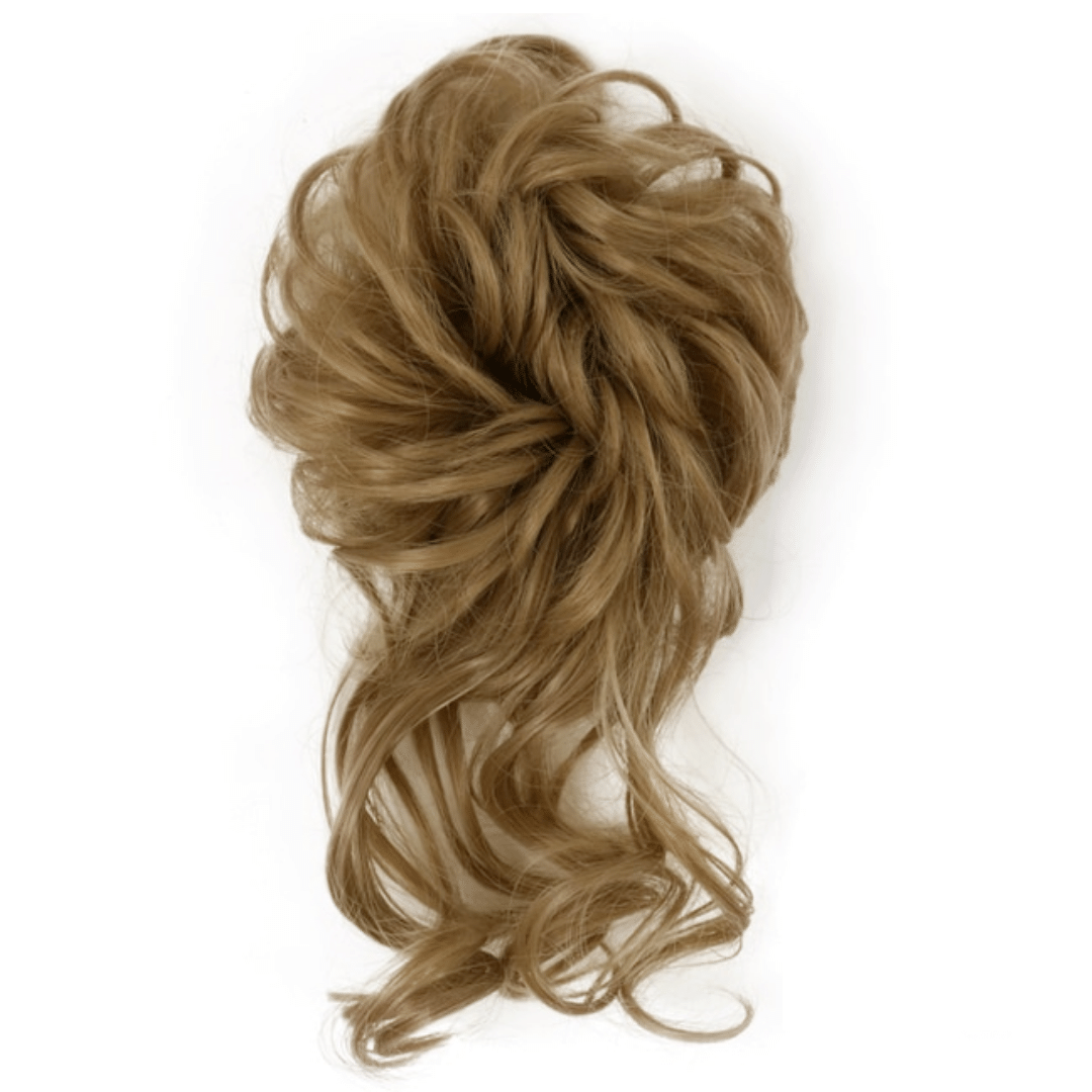 Postiche Chignon avec Boucles Tombantes Chatain Clair | Frossia