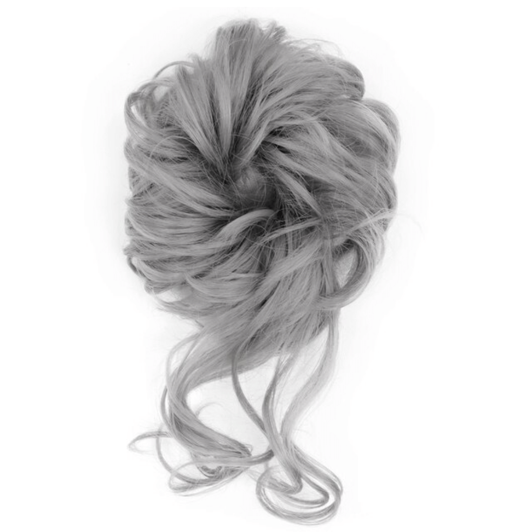 Postiche Chignon avec Boucles Tombantes Gris | Frossia