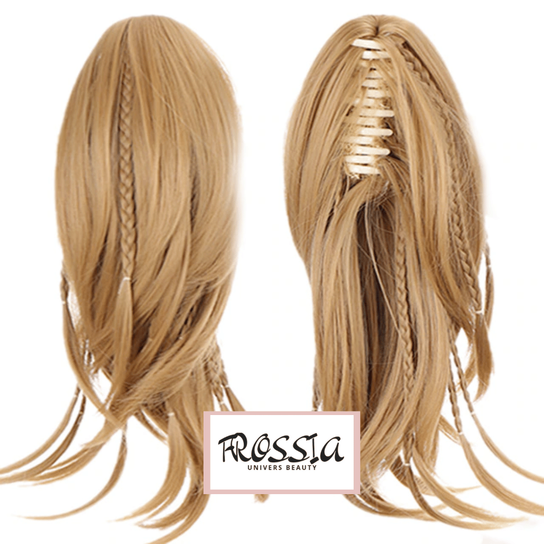 Postiche Queue de Cheval avec Tresses de couleur Blond Vénitien | Frossia