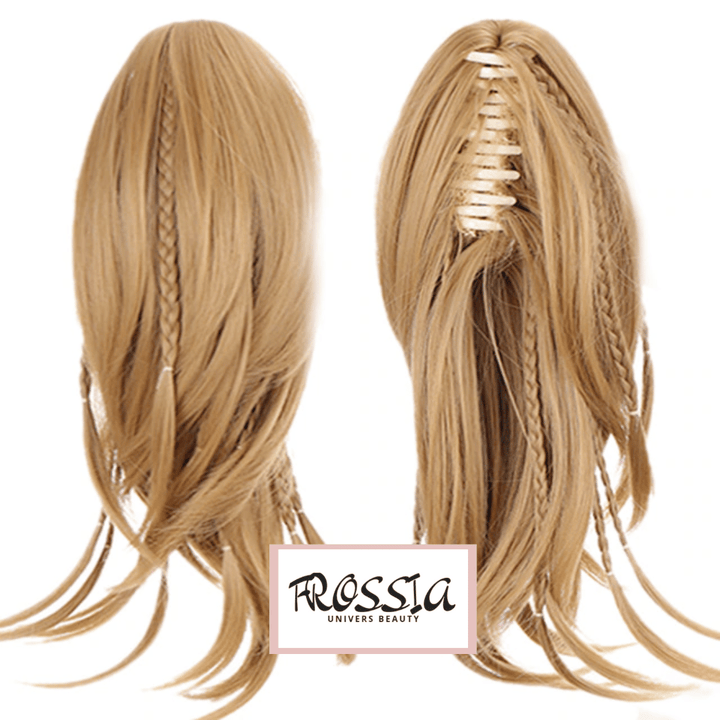 Postiche Queue de Cheval avec Tresses de couleur Blond Vénitien | Frossia