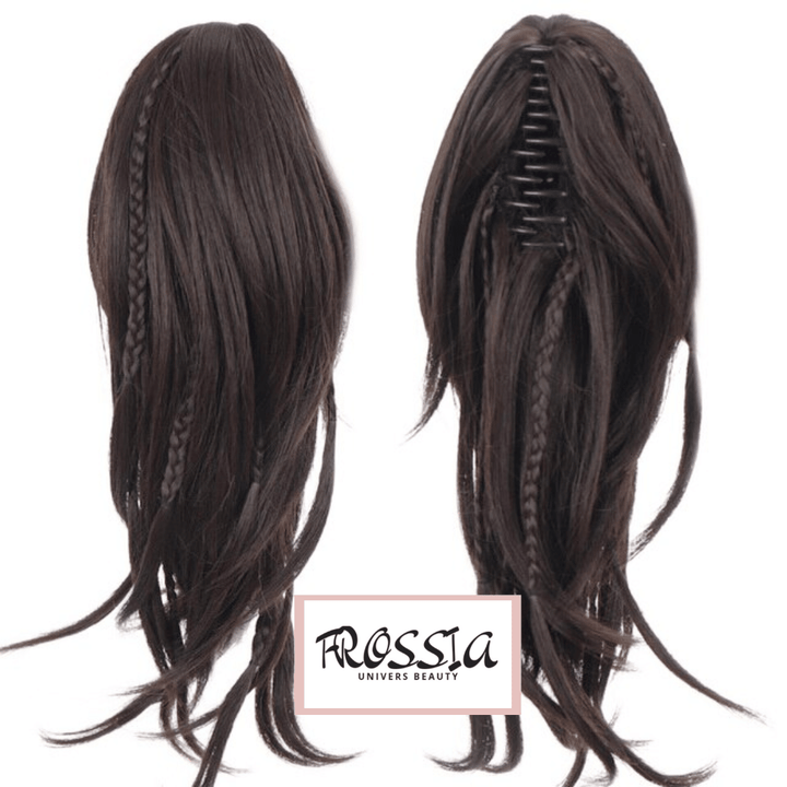 Postiche Queue de Cheval avec Tresses de couleur Brun | Frossia