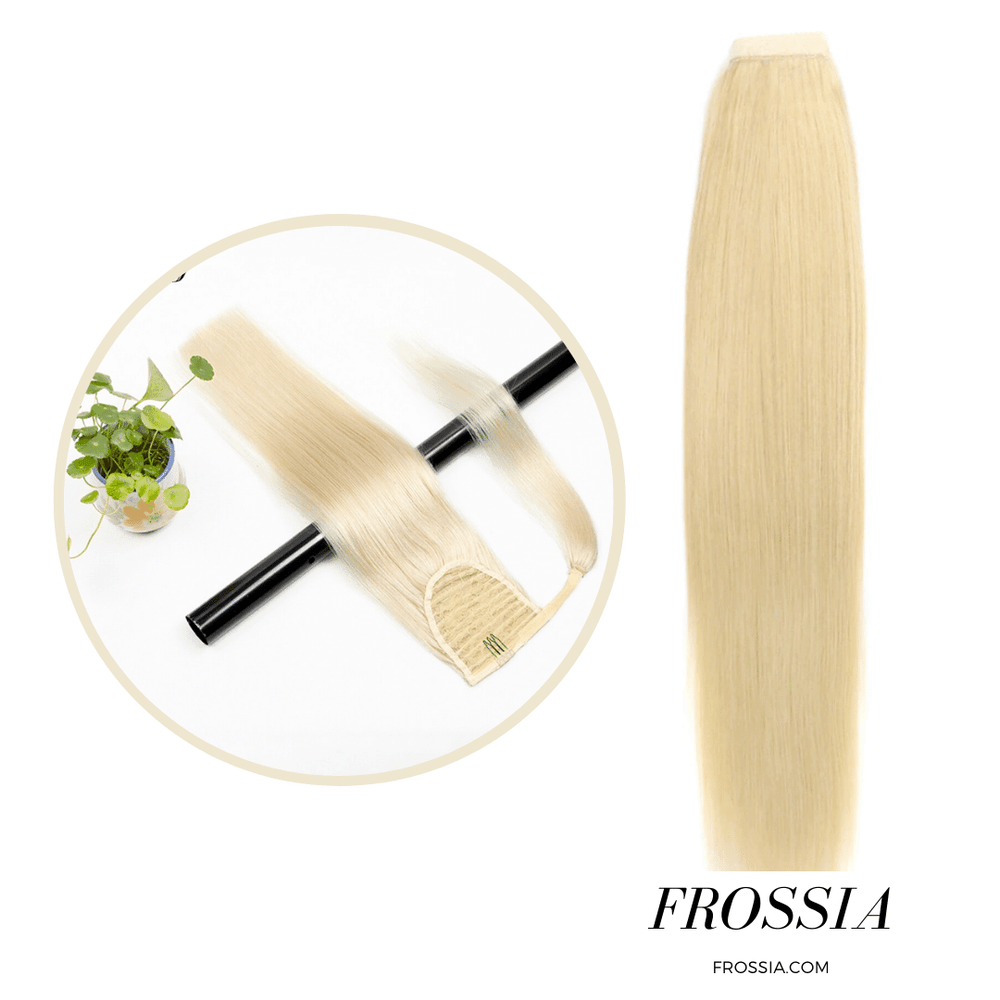 Postiche Queue de Cheval en vrai Cheveux Humain Blond | postiche blond cheveux naturels	 | Frossia
