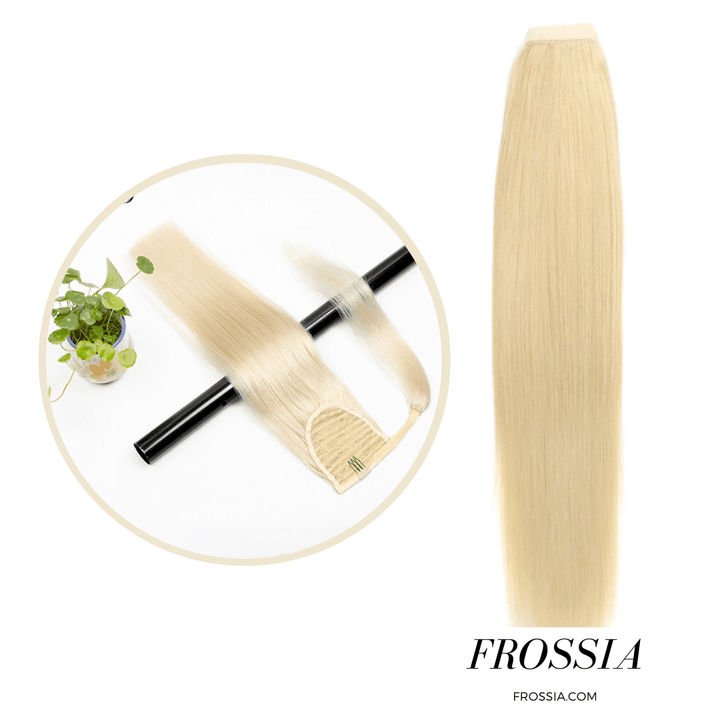 Postiche Queue de Cheval en vrai Cheveux Humain Blond | postiche blond cheveux naturels	 | Frossia
