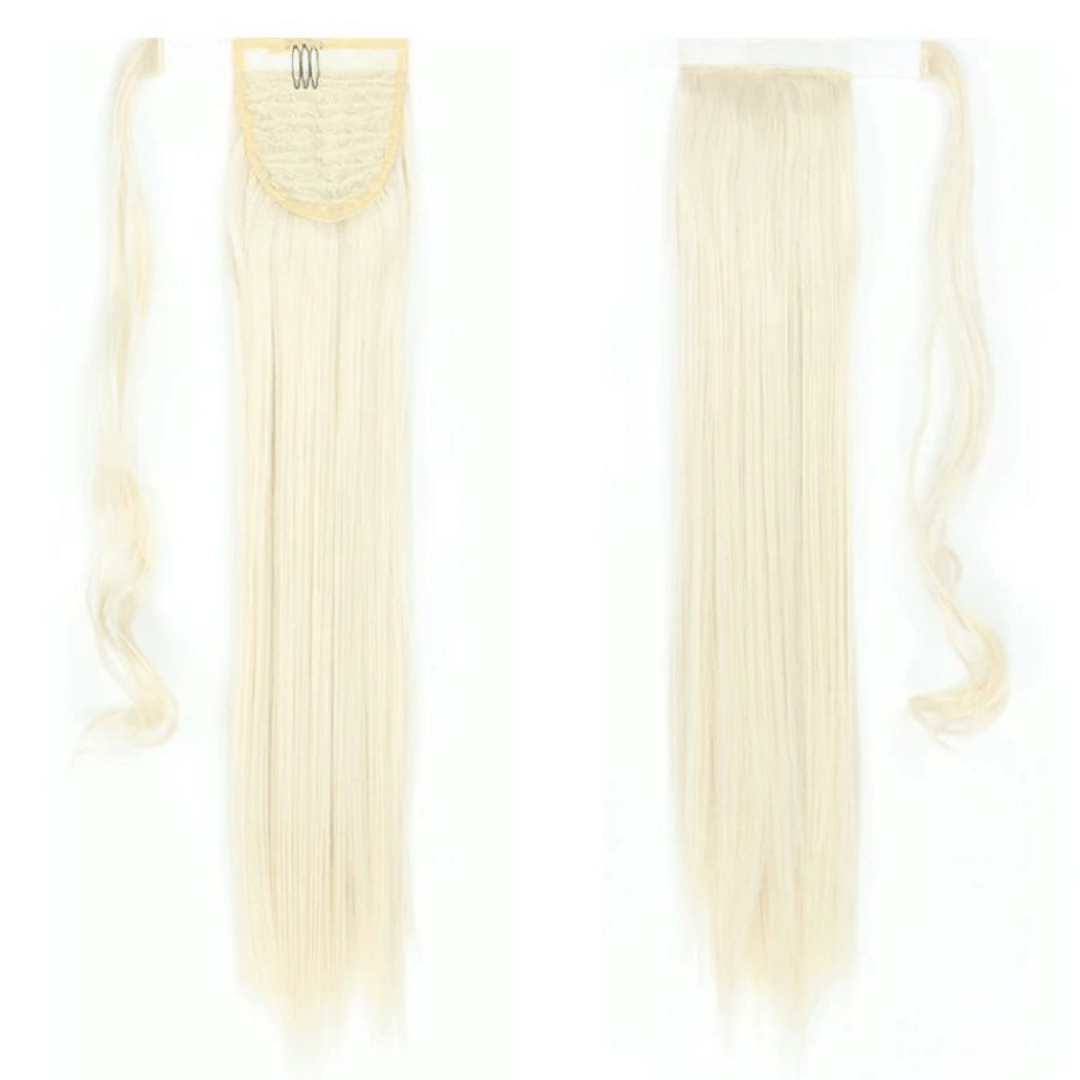 Postiche Queue de Cheval Lisse Blond Polaire  | Frossia