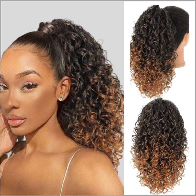Ponytail bouclé tie and dye  | Faux cheveux curly | postiche bouclé