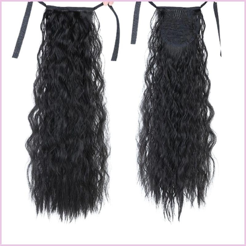 Postiche queue de cheval cheveux frisée  noire