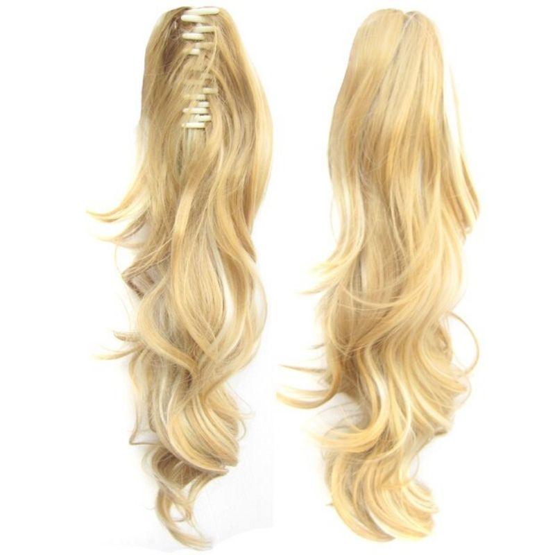 Extension Cheveux Pince Crabe Queue de Cheval Blonde de 50 cm | Frossia