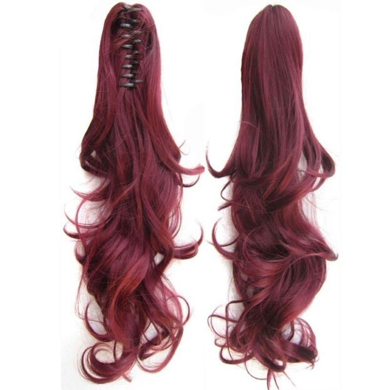 Extension Cheveux Pince Crabe Queue de Cheval Rouge Foncé | Frossia